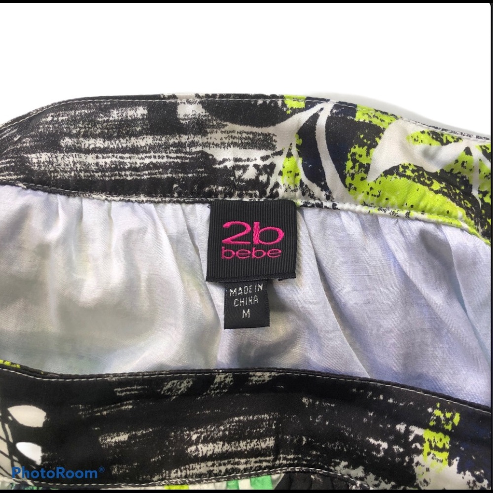 2b Bebe Flowy Asymmetrical Leaf Pattern Skirt - image 4